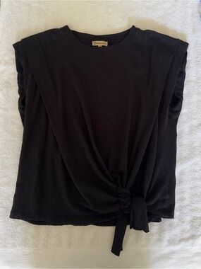 Democracy Black Tie Knot-Front Sleeveless Top Size XL